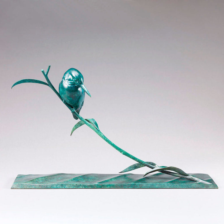 Kingfisher II Ltd Edition Bronze Bird Sculpture by Nick Bibby