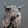 White Park Bull (Ash Nik-Nak - Miniature, Silver) by Nick Bibby